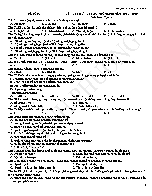Đề thi thử THPT Quốc gia môn Sinh học - Đề số 09 - Năm học 2019-2020 (Có đáp án)
